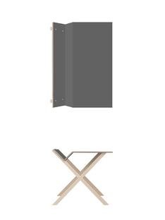 Kant Bureau, FU (plywood, birch) laminate dark grey silk mat, 120 cm