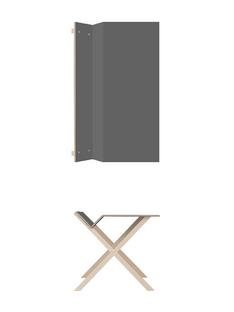 Kant Bureau, FU (plywood, birch) laminate dark grey silk mat, 140 cm