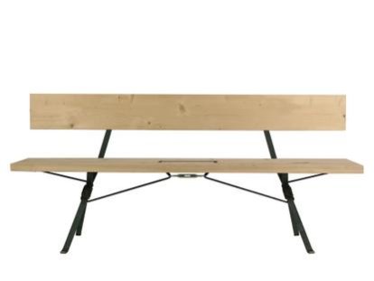 Kampenwand Bench With Backrest, Indoor - Black rope