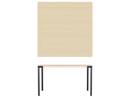 Seiltänzer Table, 75 x 120 x 120 cm, Ash white oiled, Black