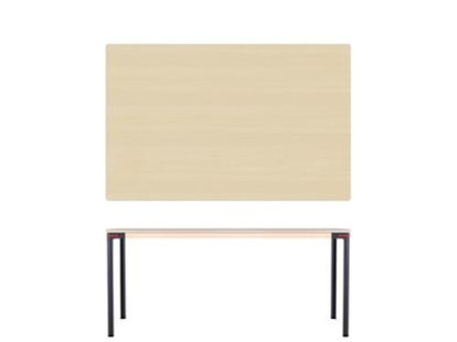 Seiltänzer Table, 75 x 160 x 90 cm, Ash white oiled, Red