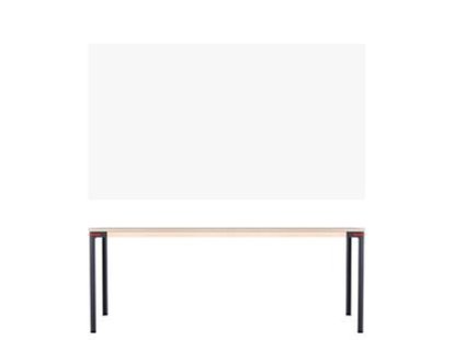 Seiltänzer Table, 75 x 190 x 90 cm, Laminate silk-matt white, Red