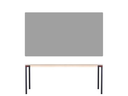 Seiltänzer Table, 75 x 190 x 90 cm, Linoleum grey, Red