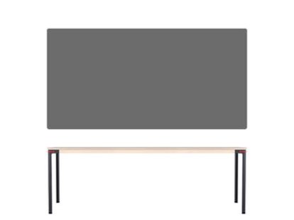 Seiltänzer Table, 75 x 220 x 90 cm, Laminate silk-matt dark grey, Red