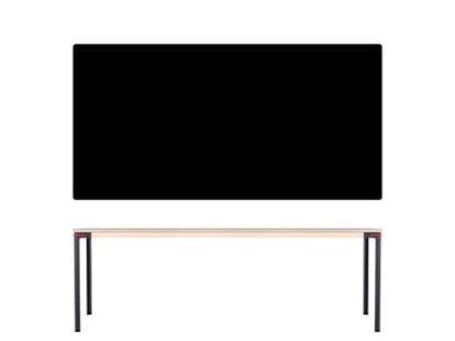 Seiltänzer Table, 75 x 220 x 90 cm, Linoleum black, Red