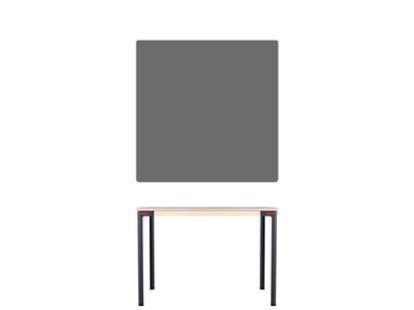 Seiltänzer Table, 75 x 90 x 90 cm, Laminate silk-matt dark grey, Red