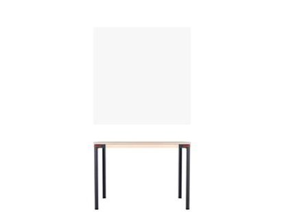 Seiltänzer Table, 75 x 90 x 90 cm, Laminate silk-matt white, Black