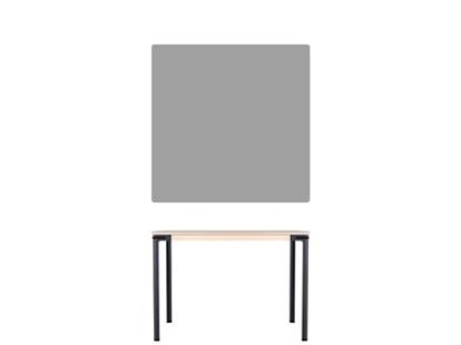 Seiltänzer Table, 75 x 90 x 90 cm, Linoleum grey, Black