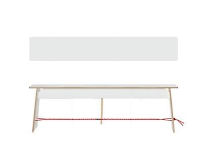 Langer Max, 43 x 140 x 30 cm, FU white, Black and red