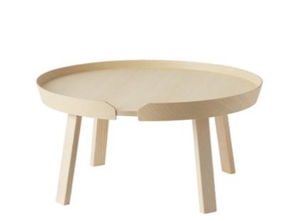 Around Coffee Table, Large (H 36 x Ø 72 cm), Natural ash