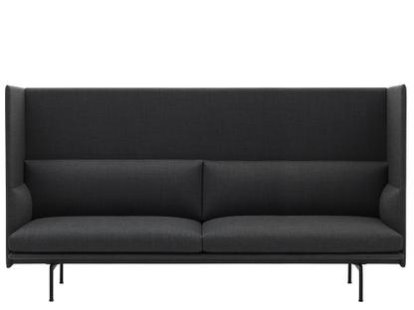 Outline Highback Sofa, 3 Seater, Fabric Remix 163 - Grey