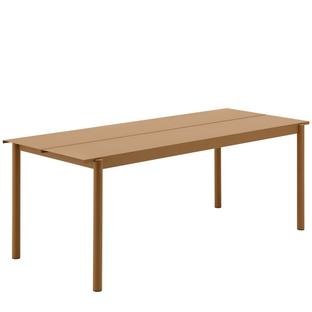 Linear Steel Table, L 200 x W 75 cm, Burnt Orange