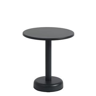 Linear Steel Coffee Table, Ø 42 x H 47 cm, Black