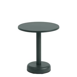 Linear Steel Coffee Table, Ø 42 x H 47 cm, Dark green
