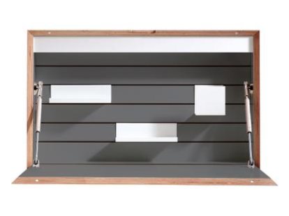 Flatbox wall secretary, Melamine anthracite with birch edge (technology package 1)