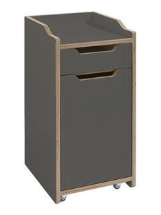 Plane Container , With door, hinge right, Melamine anthracite with birch edge