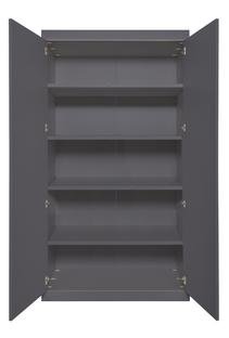 Flai Wardrobe, Large (216 x 118 x 61 cm), Melamine anthracite with birch edge, Configuration 2