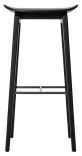 NY11 Bar Stool, Bar version: seat height 75 cm, Black stained oak, Without seat cushion