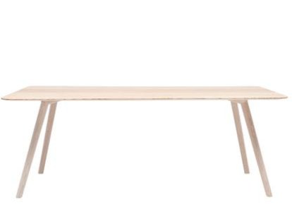 Meyer Dining Table, 200 x 92 cm, Waxed ash with white pigment