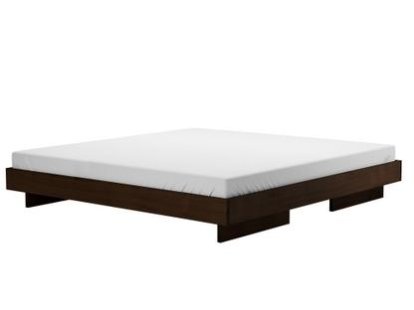 Zians Bed, 200 x 200 cm (XLarge), Without headboard, Waxed walnut