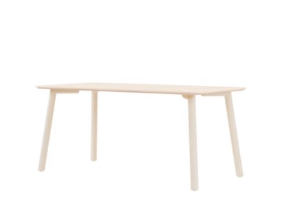 Meyer Color Dining Table, 160 x 80 cm, Waxed ash with white pigment
