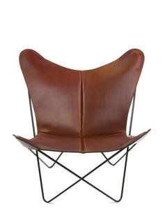 Trifolium Butterfly Chair, Cognac, Steel, black powder-coated