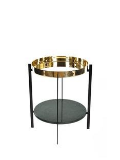 Deck Table, Brass, Green Indio