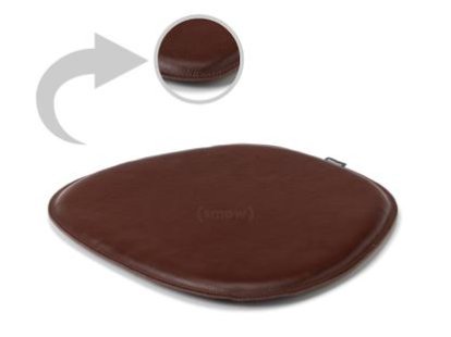 Leather Seat Pad for Eames Side Chairs , Front and back leather, Cognac