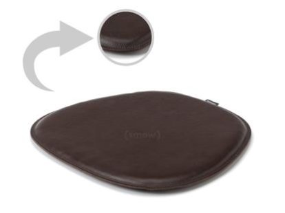 Leather Seat Pad for Eames Side Chairs , Front and back leather, Dark brown