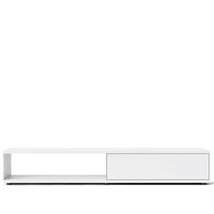 Flow Q Lowboard, 200 cm, 33,6 cm (drawer), White