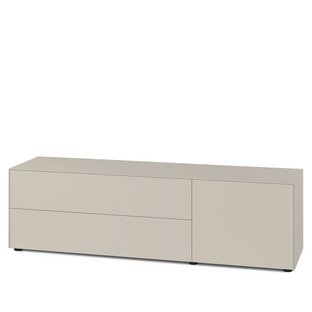 Nex Pur Box 2.0 with drawers and doors, 48 cm, H 50 cm x B 180 cm (with door and two drawers), Silk