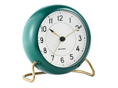 AJ Station Table Clock, green / white