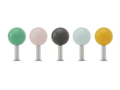 Dots Wall Hooks Set of 5, Colour mix 