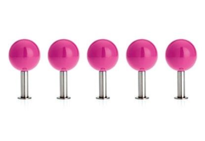 Dots Wall Hooks Set of 5, Pink