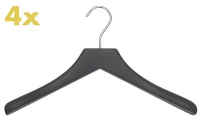 Coat Hangers 0112 Set of 4, Slate black, Chrome matt