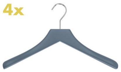 Coat Hangers 0112 Set of 4, Steel blue, Chrome polished