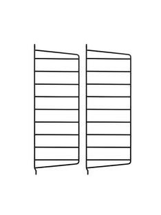 String System Wall Panel, Set of 2, 50 x 20 cm, Black