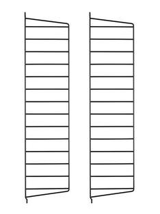 String System Wall Panel, Set of 2, 75 x 20 cm, Black