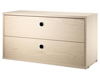 String System Drawer Unit, 78 x 30 cm, Ash veneer