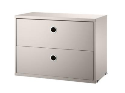 String System Drawer Unit, 58 x 30 cm, Beige lacquered