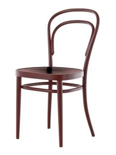 214 / 214 M Chair, Without armrests, Mahogany stained beech, Moulded plywood seat