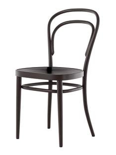 214 / 214 M Chair, Without armrests, Black stained beech, Moulded plywood seat