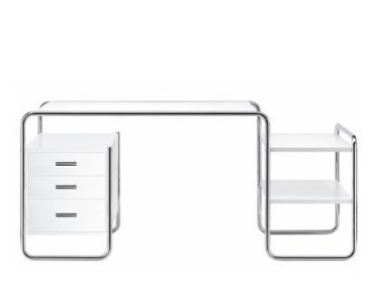S 285, Ash pure white, open-pored lacquered, 1 large drawer unit/ 2 shelves