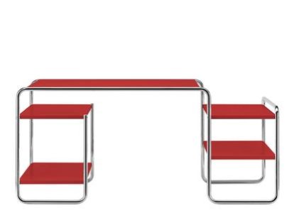 S 285, Ash tomato red, open-pored lacquered, 4 shelves