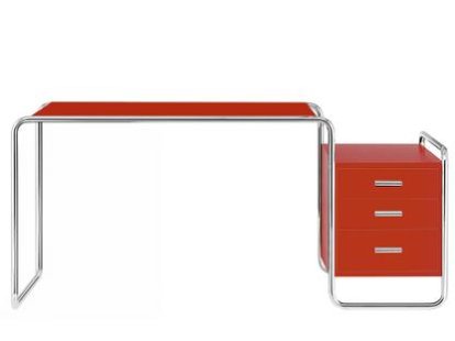 S 285/1 - S 285/2, Ash tomato red, open-pored lacquered, S 285/1: 1 large darwer unit inside, right