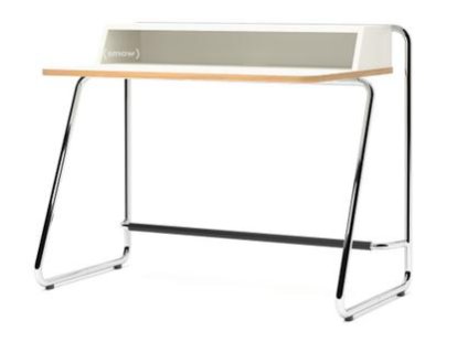 S 1200, ThonetDur white with oak edge, MDF, pure white varnish, Chrome-plated