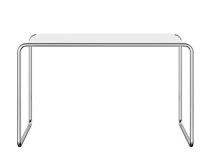 S 285/0, Ash pure white, open-pored lacquered, Chrome-plated, with plastic glides