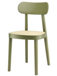 118 / 118 M Chair, Olive green stained beech, Cane-work (with supporting mesh underneath seat)