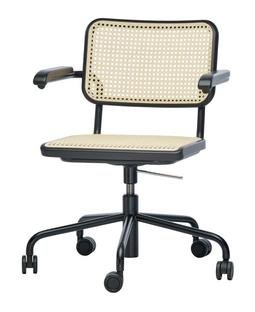 S 64 Swivel Chair, Deep Black (RAL 9005), Black stained beech