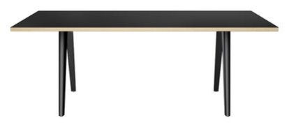 1500, HPL Board black with oak edge, Black